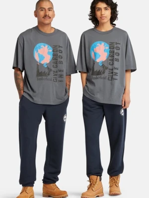 T-shirt z nadrukiem Timberland beżowy melanż