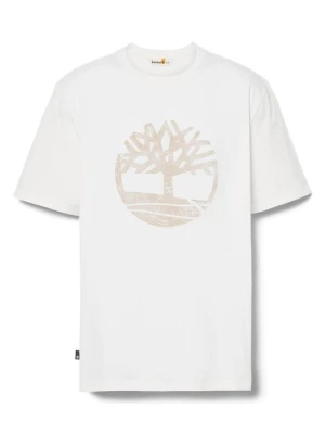 T-shirt z nadrukiem Timberland biały