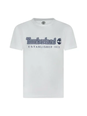 T-shirt z nadrukiem Timberland biały