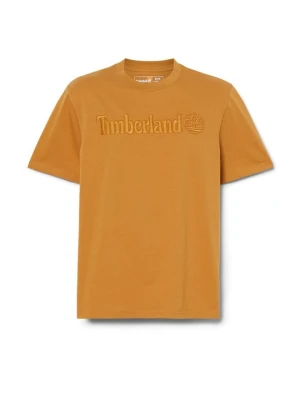 T-shirt z nadrukiem Timberland brązowy