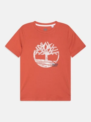 T-shirt z nadrukiem Timberland ciemnoczerwony