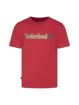 T-shirt z nadrukiem Timberland czerwony