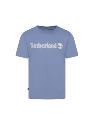T-shirt z nadrukiem Timberland niebieski