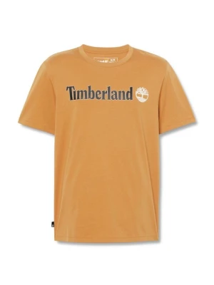T-shirt z nadrukiem Timberland ochra