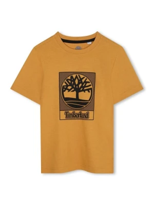 T-shirt z nadrukiem Timberland żółty
