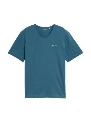 T-shirt z nadrukiem Tom Tailor niebieski