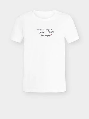 T-shirt z nadrukiem Tom Tailor biały