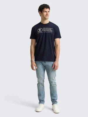 T-shirt z nadrukiem Tom Tailor granatowy