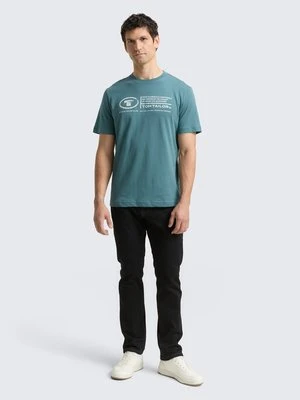 T-shirt z nadrukiem Tom Tailor morski