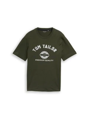 Zdjęcie produktu T-shirt z nadrukiem Tom Tailor oliwkowy