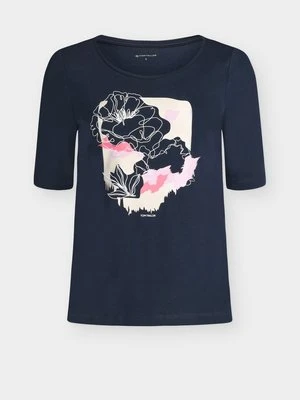 T-shirt z nadrukiem Tom Tailor granatowy