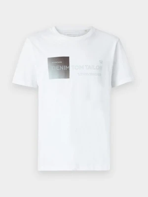 T-shirt z nadrukiem Tom Tailor biały