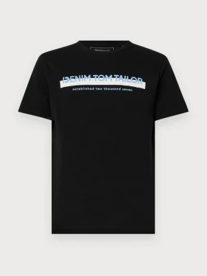 T-shirt z nadrukiem Tom Tailor czarny