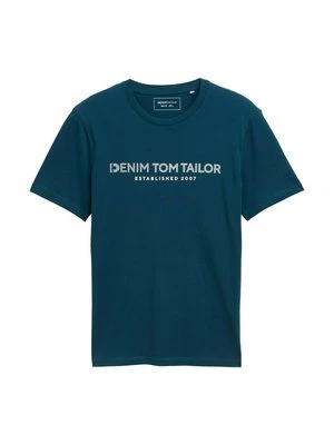 T-shirt z nadrukiem Tom Tailor turkusowy