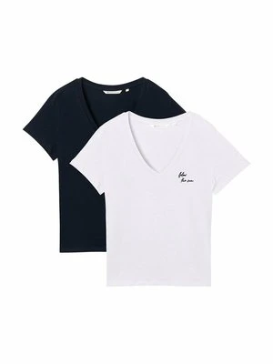 T-shirt z nadrukiem Tom Tailor granatowy