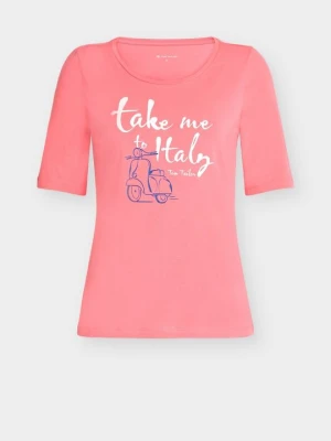 T-shirt z nadrukiem Tom Tailor fioletowy