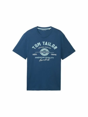 T-shirt z nadrukiem Tom Tailor granatowy