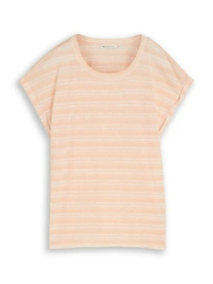 T-shirt z nadrukiem Tom Tailor morelowy