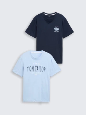 T-shirt z nadrukiem Tom Tailor niebieski
