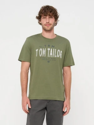 T-shirt z nadrukiem Tom Tailor zielony