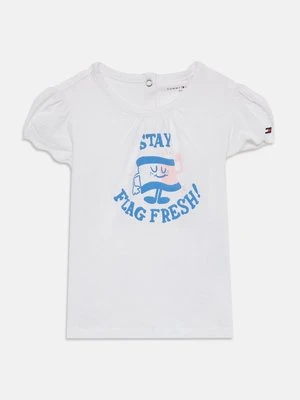 T-shirt z nadrukiem Tommy Hilfiger biały