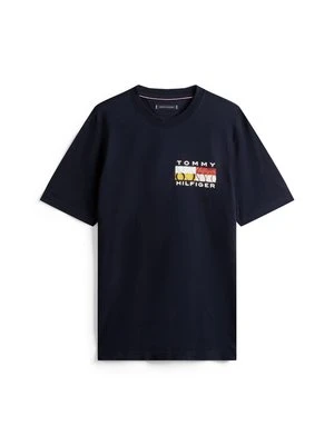 Zdjęcie produktu T-shirt z nadrukiem Tommy Hilfiger granatowy