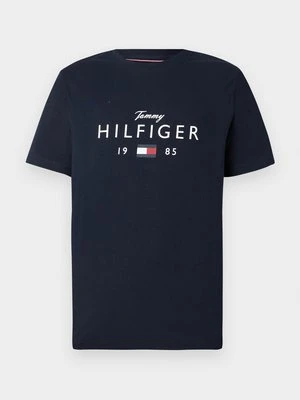 T-shirt z nadrukiem Tommy Hilfiger granatowy
