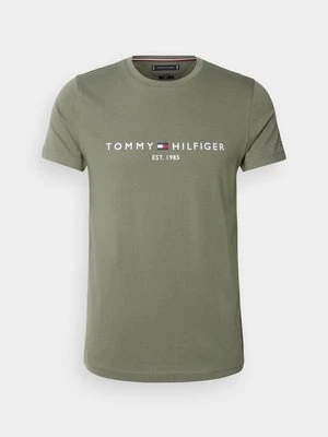 T-shirt z nadrukiem Tommy Hilfiger ciemnozielony