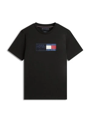 T-shirt z nadrukiem Tommy Hilfiger czarny