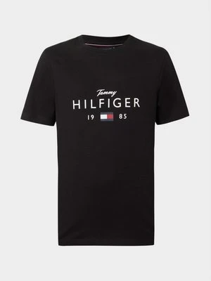 T-shirt z nadrukiem Tommy Hilfiger czarny