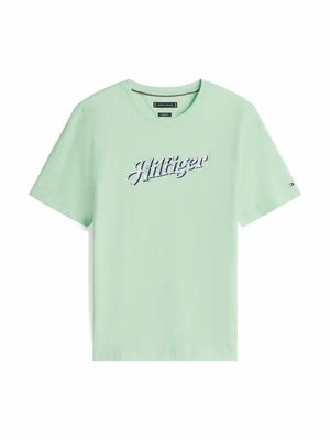 T-shirt z nadrukiem Tommy Hilfiger jasnozielony