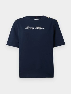 T-shirt z nadrukiem Tommy Hilfiger granatowy