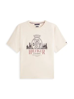 T-shirt z nadrukiem Tommy Hilfiger mleczny