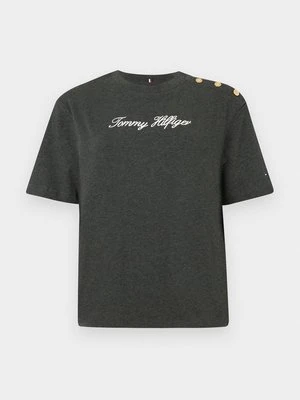 T-shirt z nadrukiem Tommy Hilfiger ciemnoszary