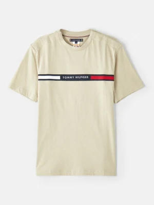 T-shirt z nadrukiem Tommy Hilfiger beżowy