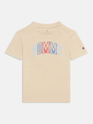 T-shirt z nadrukiem Tommy Hilfiger beżowy