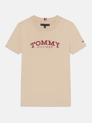 T-shirt z nadrukiem Tommy Hilfiger beżowy