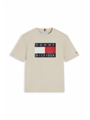 T-shirt z nadrukiem Tommy Hilfiger beżowy