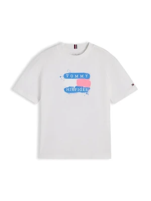 T-shirt z nadrukiem Tommy Hilfiger biały