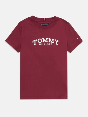 T-shirt z nadrukiem Tommy Hilfiger bordowy