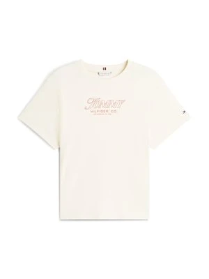 Zdjęcie produktu T-shirt z nadrukiem Tommy Hilfiger mleczny