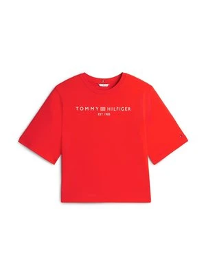 T-shirt z nadrukiem Tommy Hilfiger czerwony