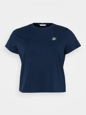 T-shirt z nadrukiem Tommy Hilfiger granatowy