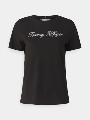 T-shirt z nadrukiem Tommy Hilfiger czarny