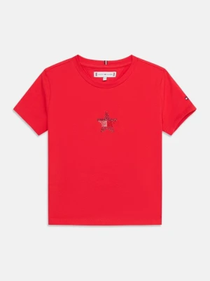 T-shirt z nadrukiem Tommy Hilfiger czerwony