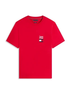 T-shirt z nadrukiem Tommy Hilfiger czerwony