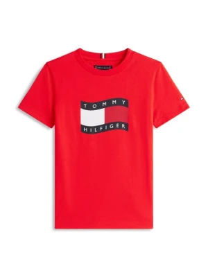 T-shirt z nadrukiem Tommy Hilfiger czerwony