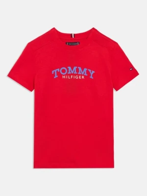T-shirt z nadrukiem Tommy Hilfiger czerwony
