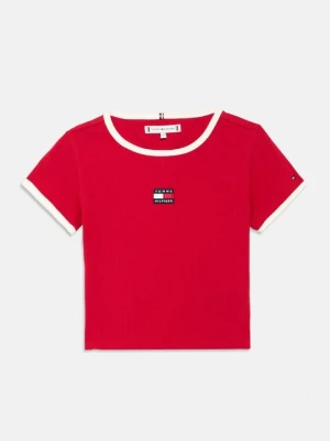 T-shirt z nadrukiem Tommy Hilfiger czerwony