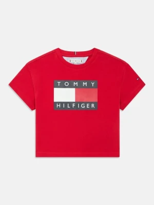 T-shirt z nadrukiem Tommy Hilfiger czerwony